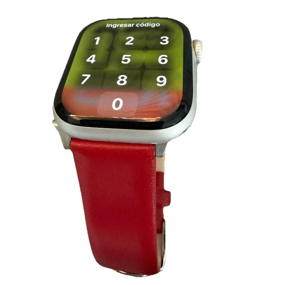 Unisex's Genuine Leather Smartwatch Watch Band Red Size 38-40 MM New